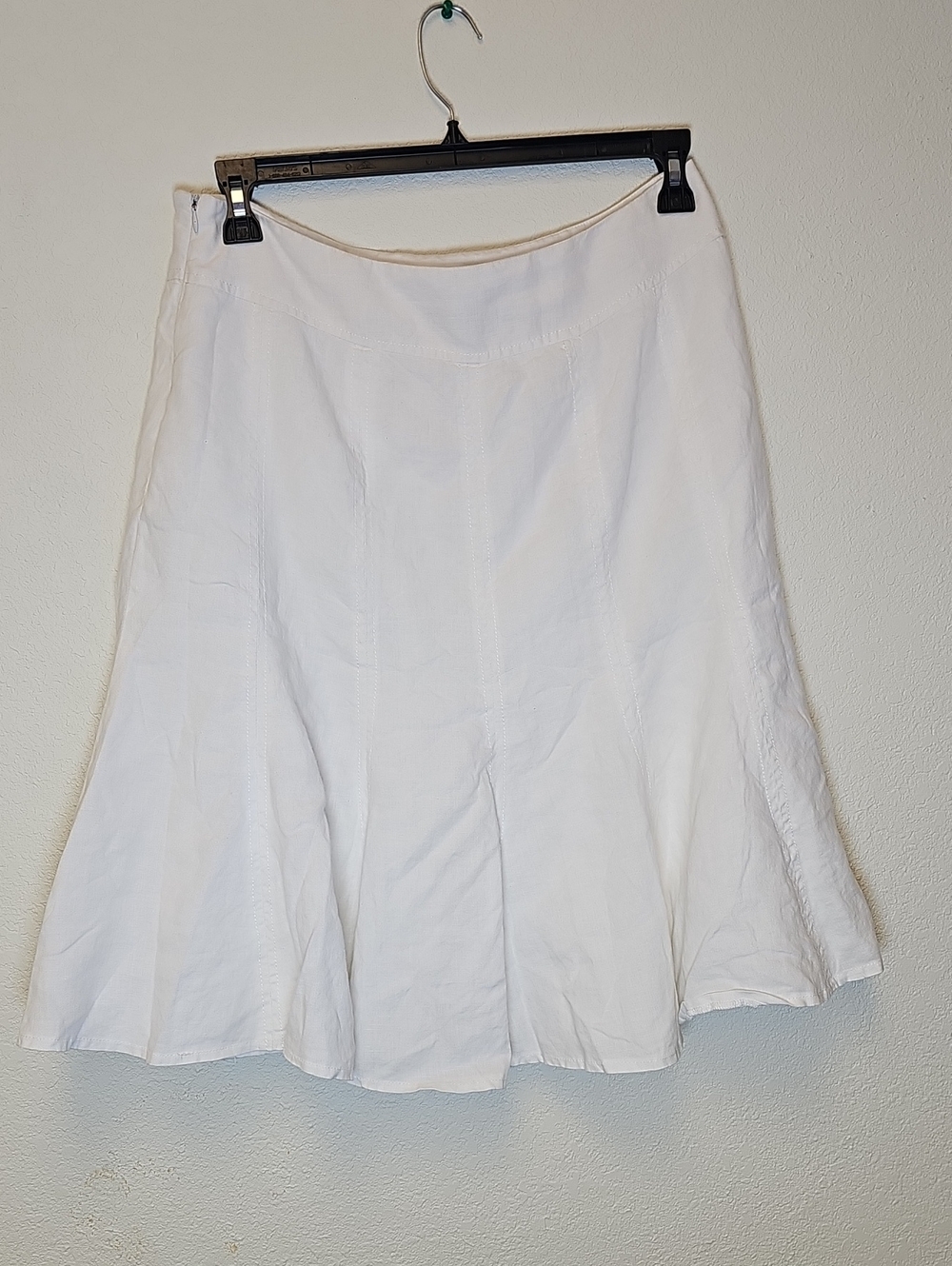 Dalia Collection White A-Line Panel Skirt